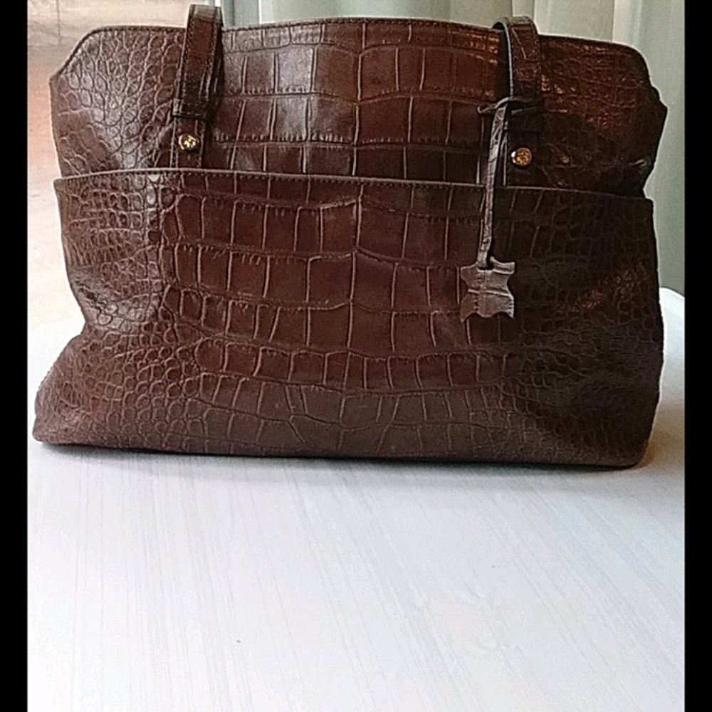 Brooks Brothers 346 brown croc shoulder bag